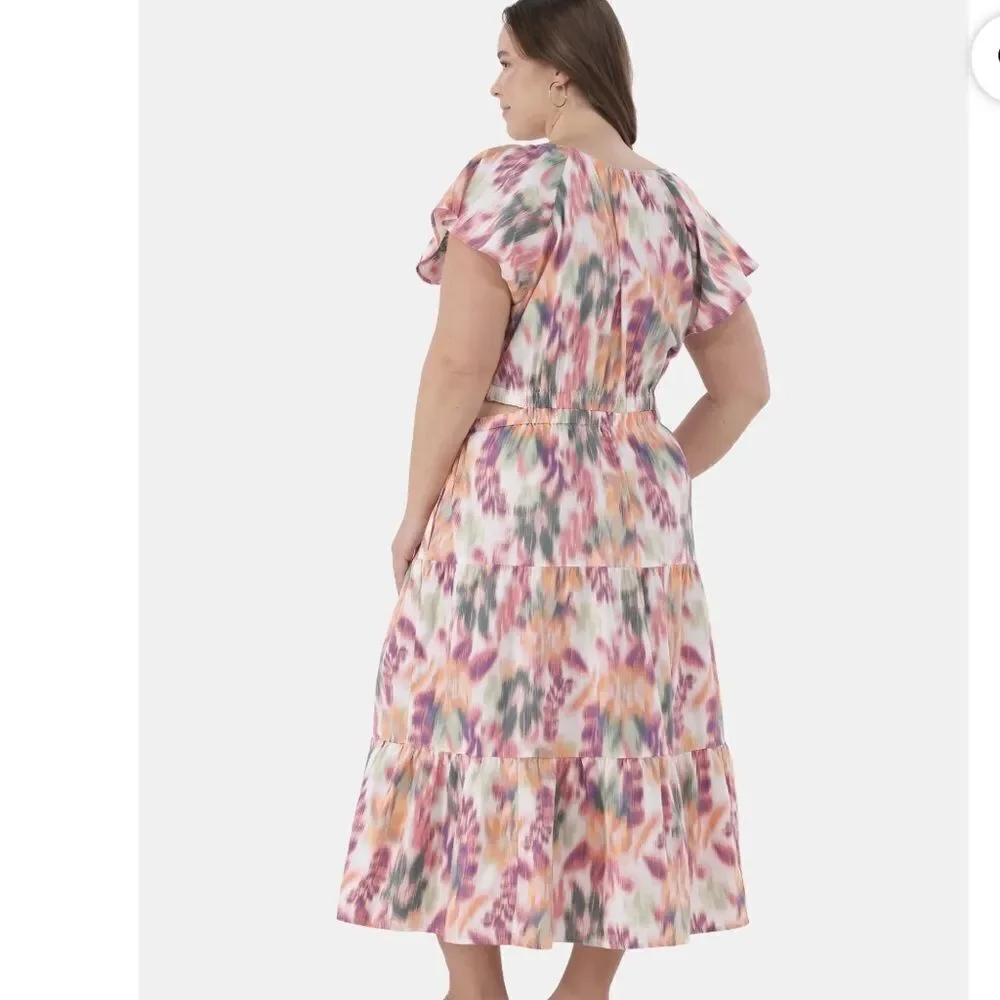 Time & Tru Cutout Midi Dress Sz 3X